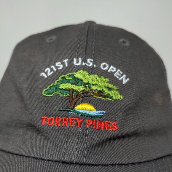 USGA Men's Slideback Hat Gray Adjustable Embroidered 121st US Open Torrey Pines - Picture 4 of 12